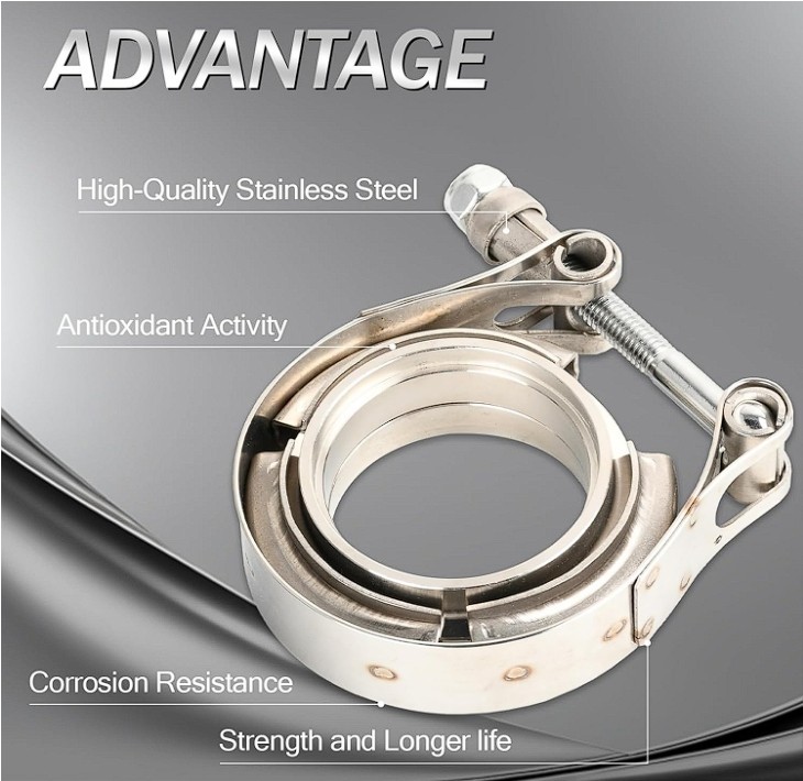 2 inch V Band Clamp with Male ＆ Female Flange, 304 Stainless Steel 2″ V 2 INCH