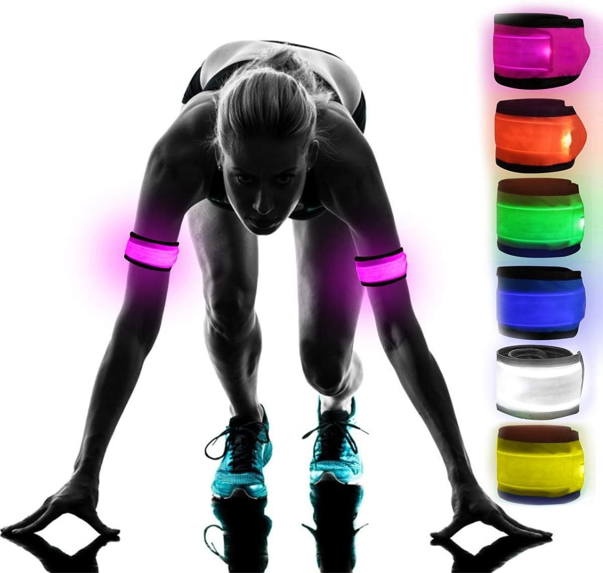Versatile Night Visibility Wrist Bands – 6 Pack LED Slap Bracelets for All Ages