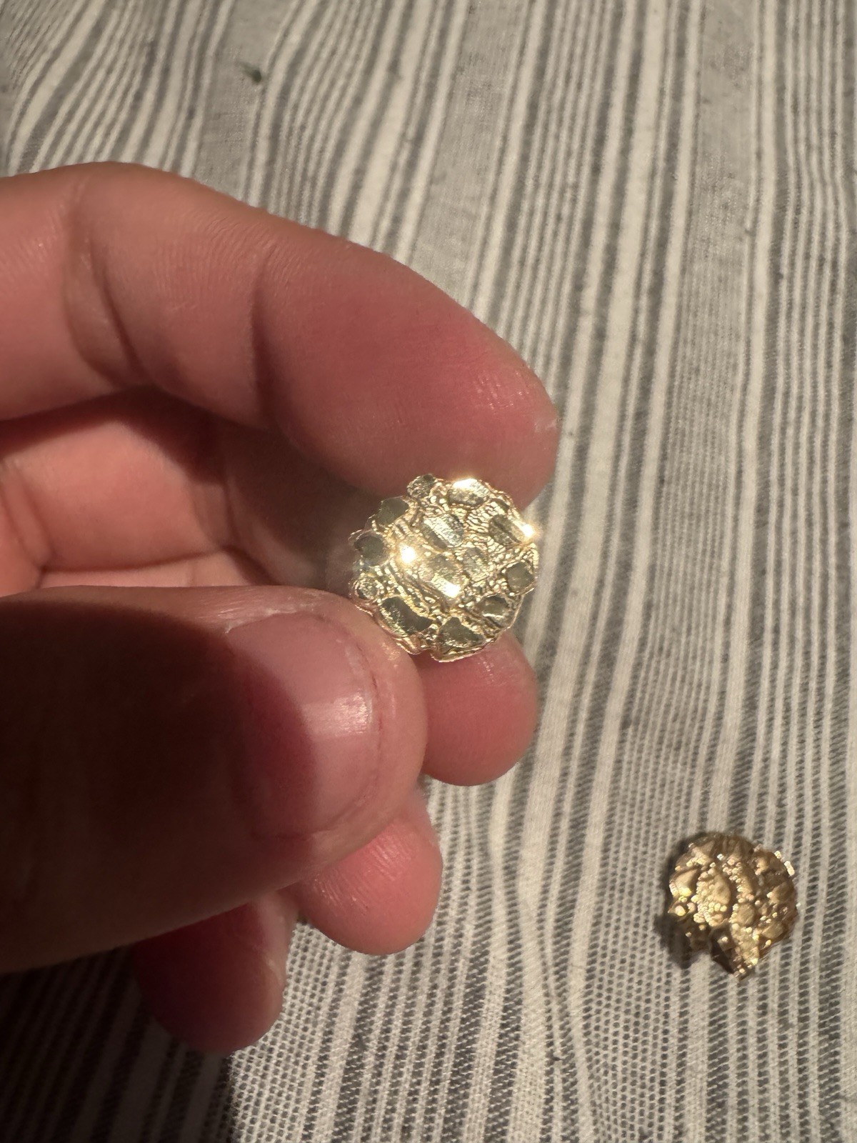 12mm, 14k Solid Yellow Gold, Nugget Earrings