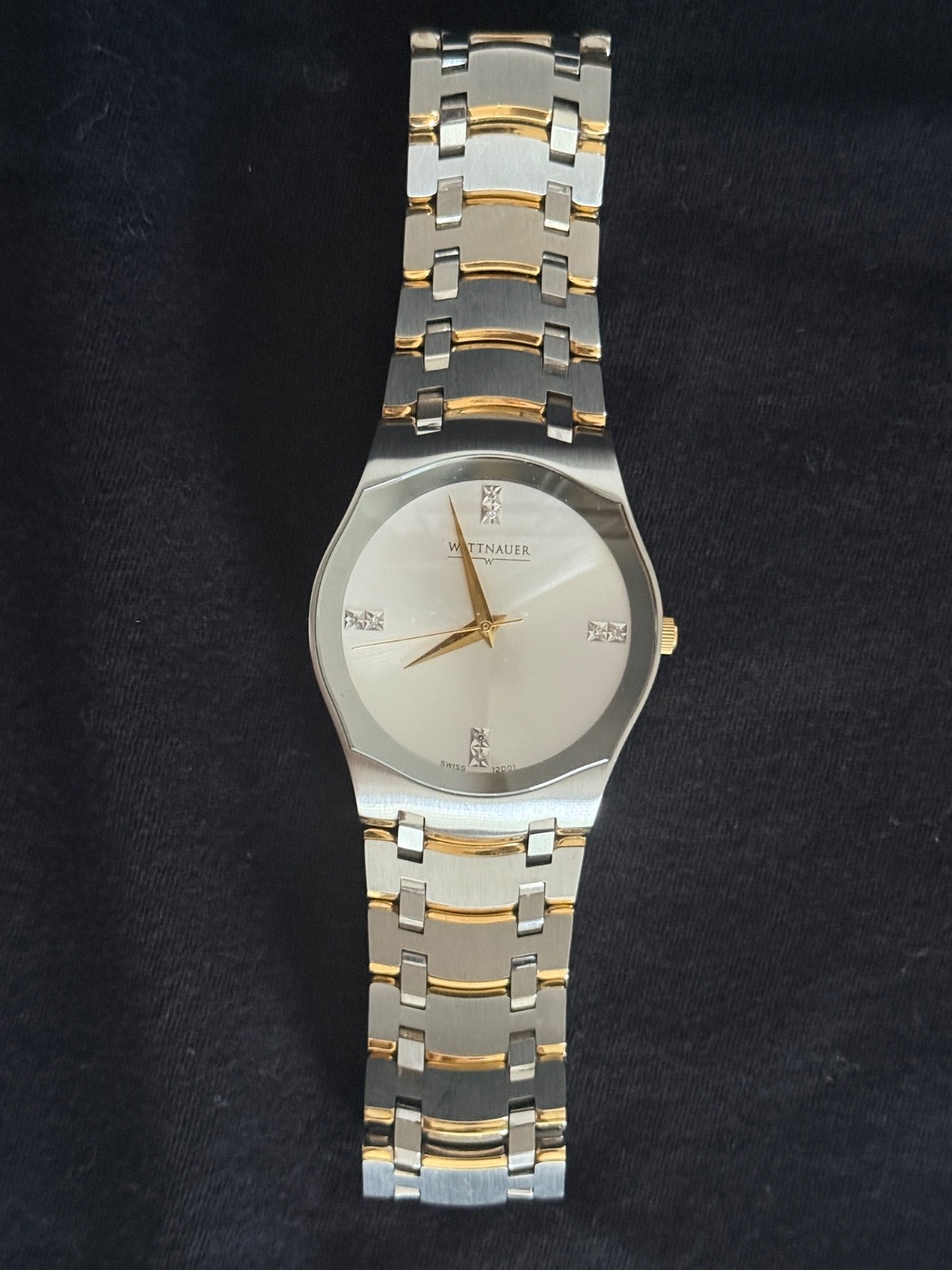 Wittnauer Men’s Montserrat Collection White Face SS Diamond Watch 12D01