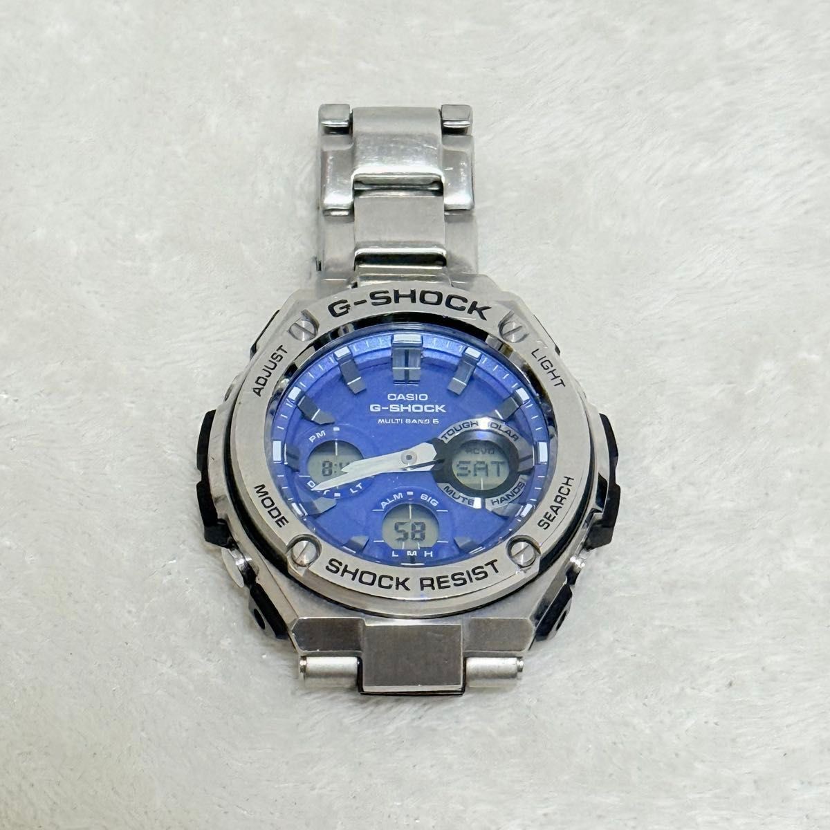 CASIO G SHOCK GST W110D Blue G STEEL Radio Solar Tough Solar