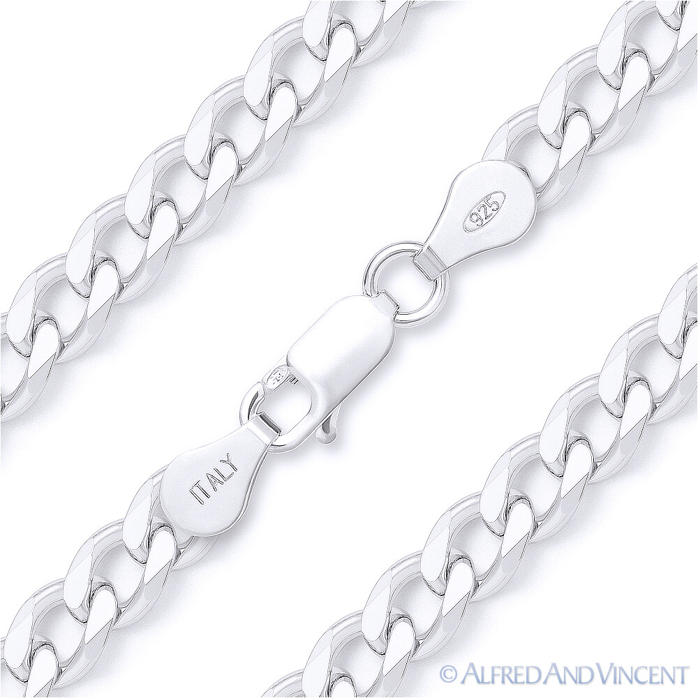 Solid 925 Sterling Silver Cuban Curb 5.5mm Link Italy-Made Men’s Chain Necklace
