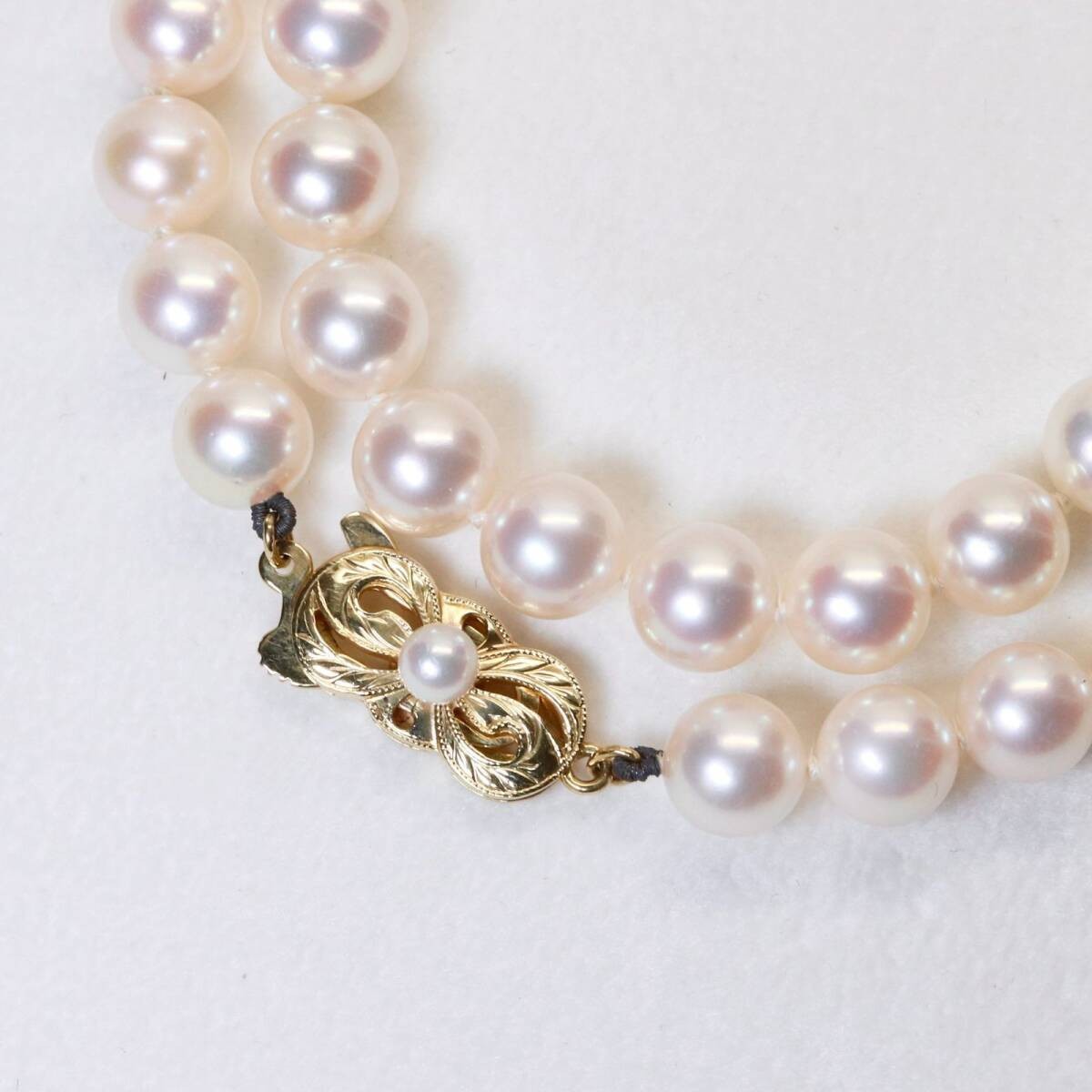 Mint Mikimoto Akoya Pearl Strand Necklace 46cm K14 14K Gold Clasp Auth