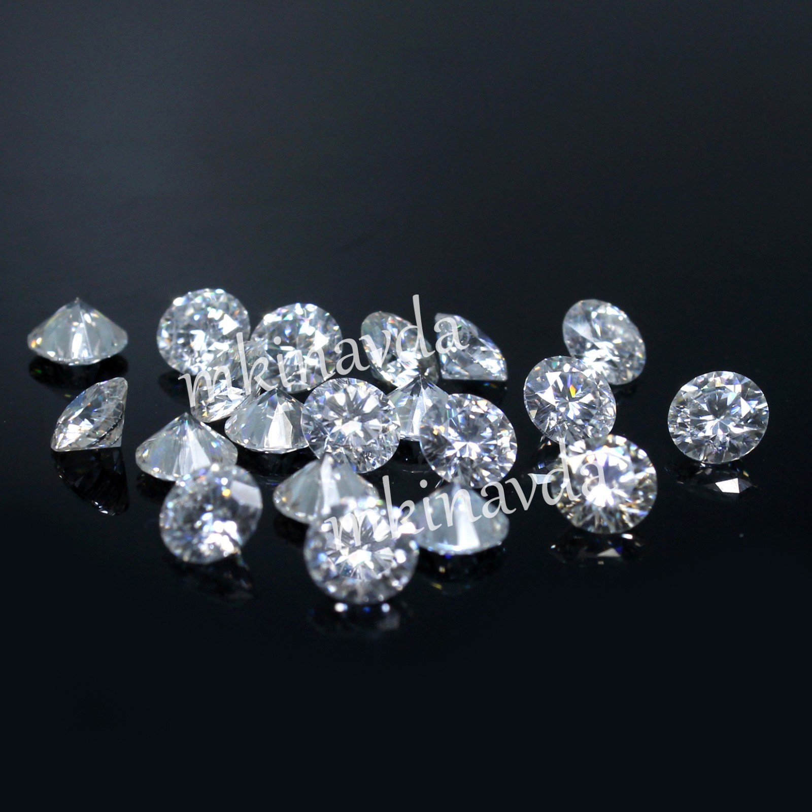 Natural Certified D Color VVS1 White Diamond 2.70 MM Round Brilliant Cut 20 Pcs