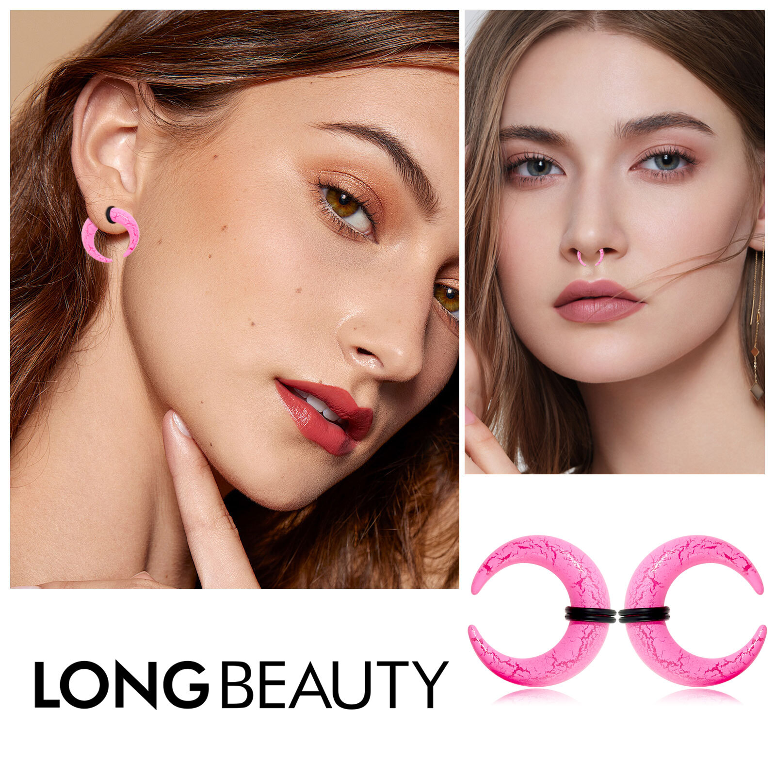 18Pcs Septum Stretching Kit 14G-00G Pincher Nose Ring Piercing Ear Tapers Gauges