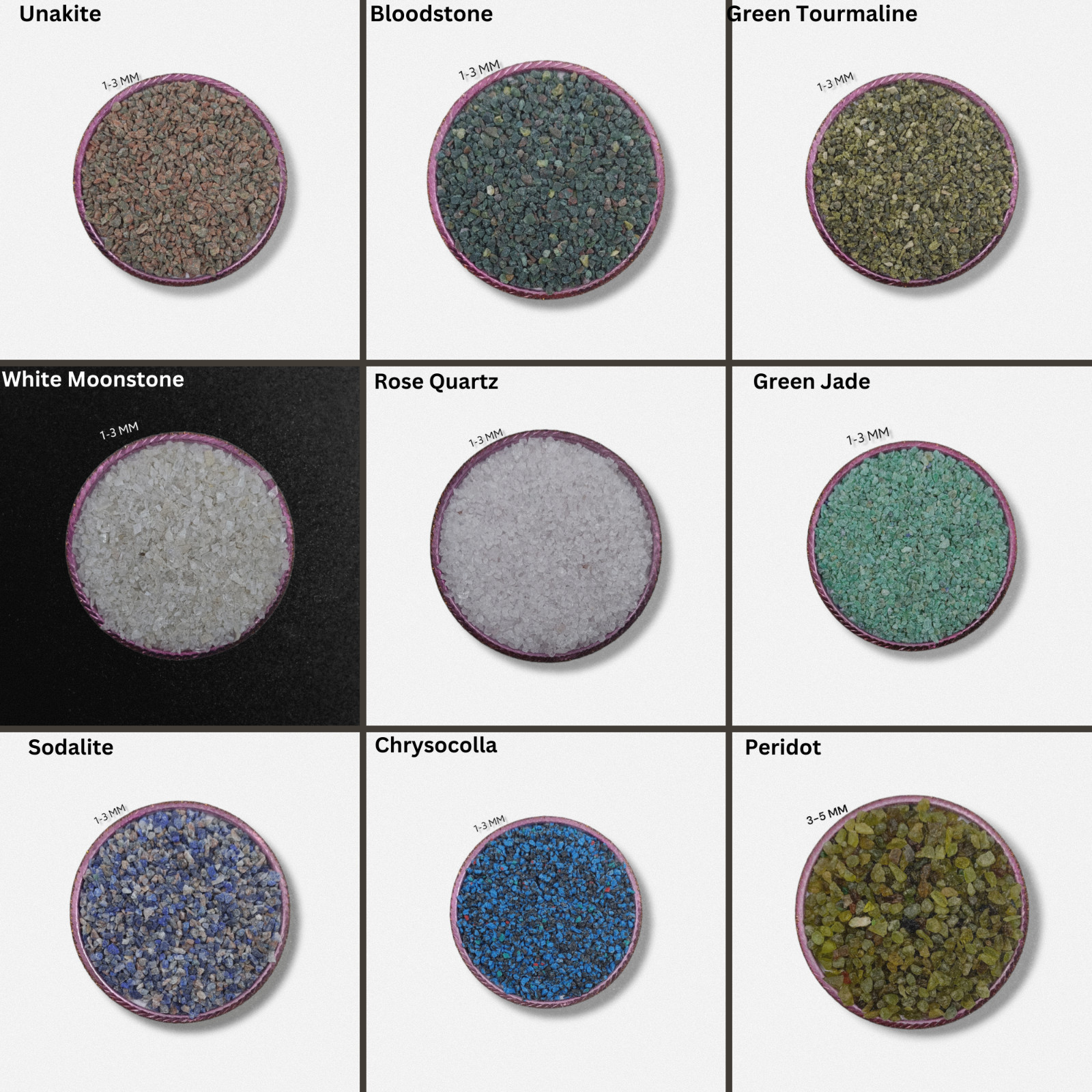 Crushed Gemstone Coarse Powder 75+ Crushed 1-3 MM Healing Stone Woodwork Inlay