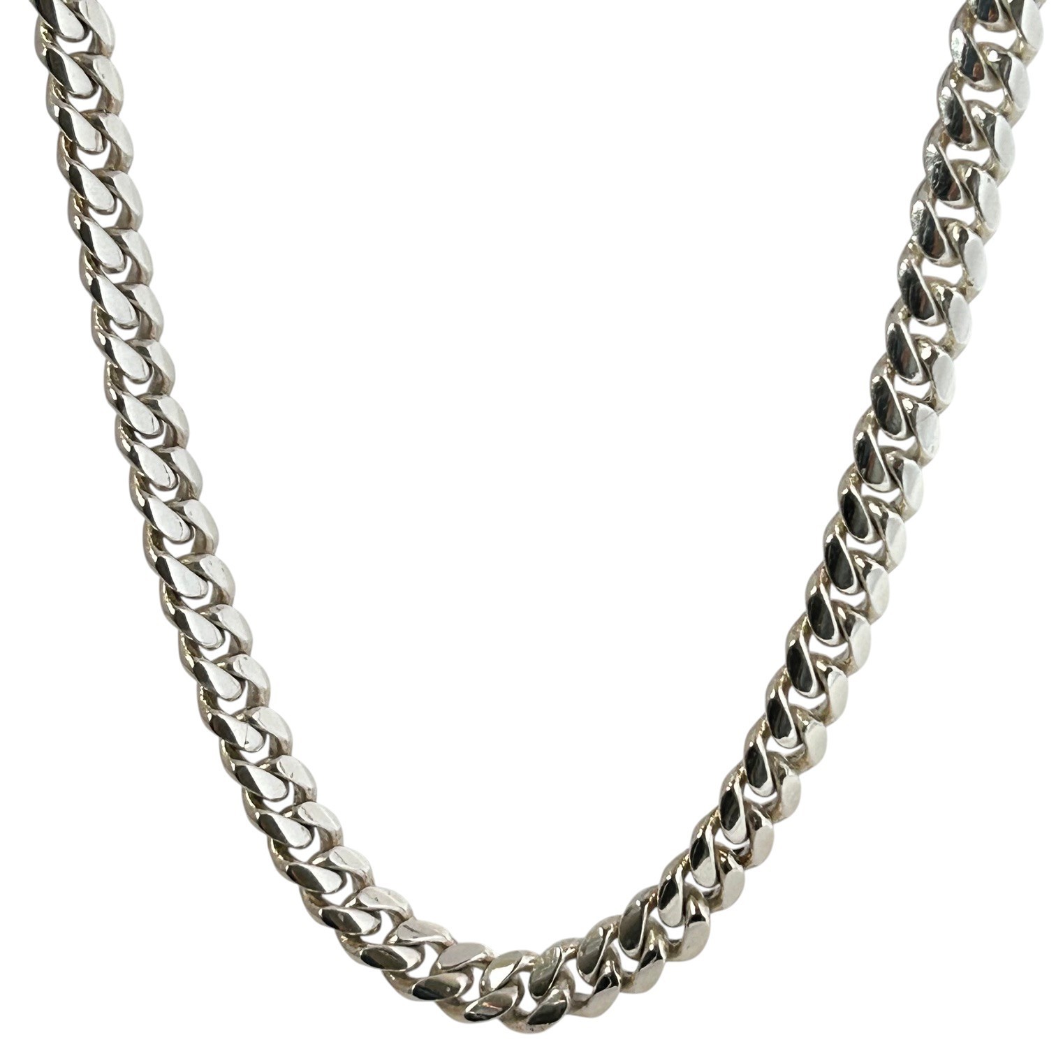 Heavy 77g Solid .999 Silver Miami Cuban Link Chain 10mm 20in Box Clasp