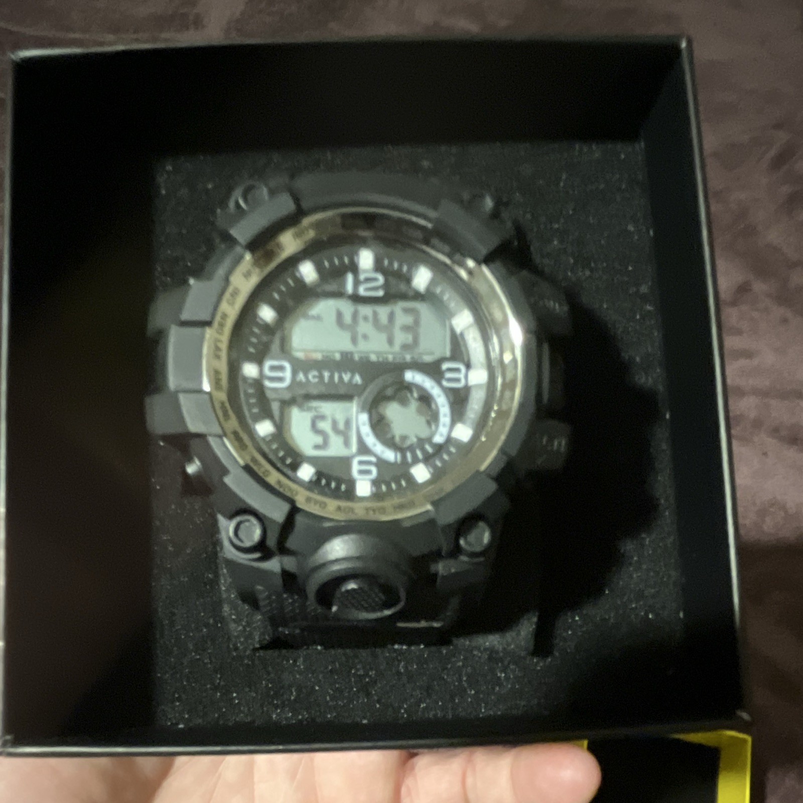 Invicta Activa Shock-Resistant Analog/Digital Quartz Sport Watch Black Resin