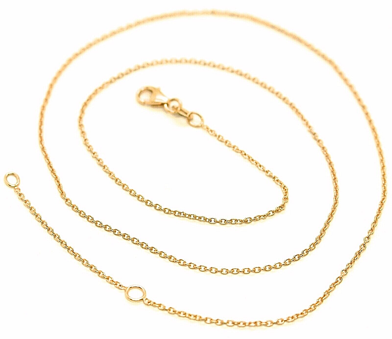 18K YELLOW GOLD CHAIN 1.0 MM ROLO ROUND CIRCLE LINK, 15.7 INCHES, MADE IN ITALY
