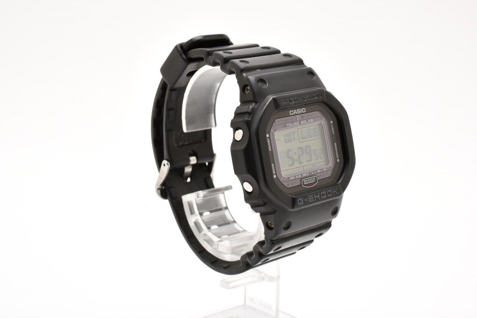 CASIO G SHOCK GW 5000 Tough Solar Radio Clock Digital Wristwatch Black LCD Stain