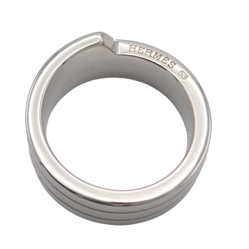 HERMES #13(JP Size) ring Silver/black Silver925 Women