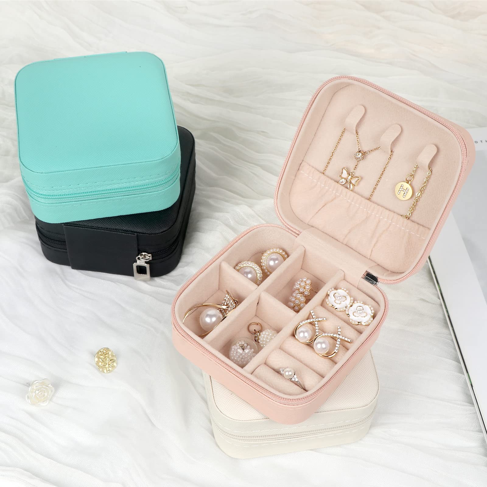 MFXIP Travel Jewelry Case Small Jewelry Box Jewelry Organizer Storage Case Porta