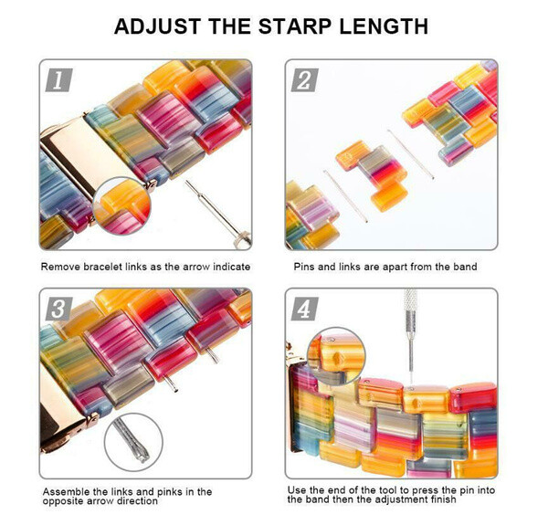 Resin iWatch Strap For Apple Watch Series 8 7 6 5 4 3 2 1 SE Watch Band Bracelet