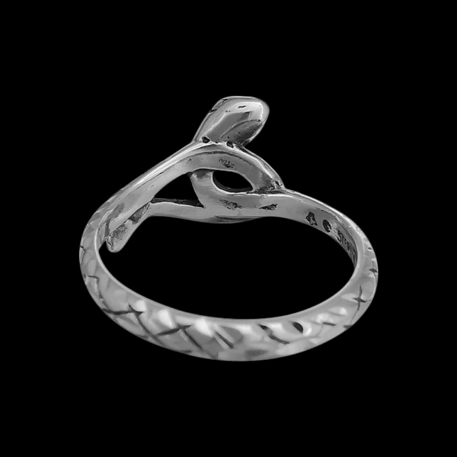 Diamond Cut Intertwined Snake Ring