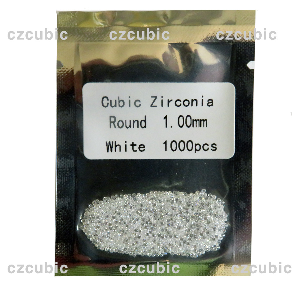 1000 PCS ROUND CUBIC ZIRCONIA/CZ LOOSSE STONE 5A QUALITY 0.80-2.50 MM FREE SHIP