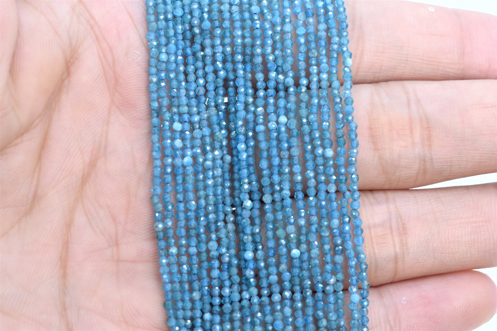 2MM Genuine Natural Apatite Beads Grade AAA Faceted Round Loose Beads 15″