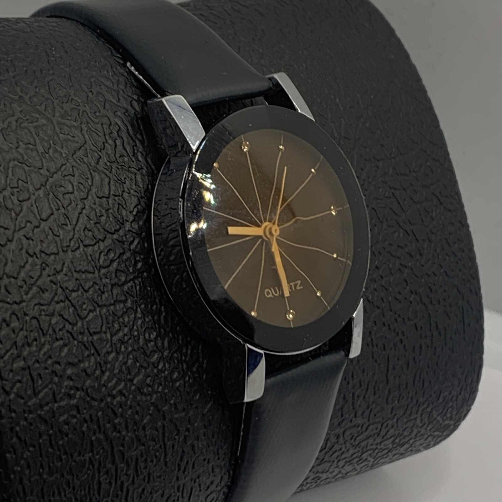 South Lane SS20-dr1-45 Black Leather Analog Dial Quartz Genuine Watch YR115
