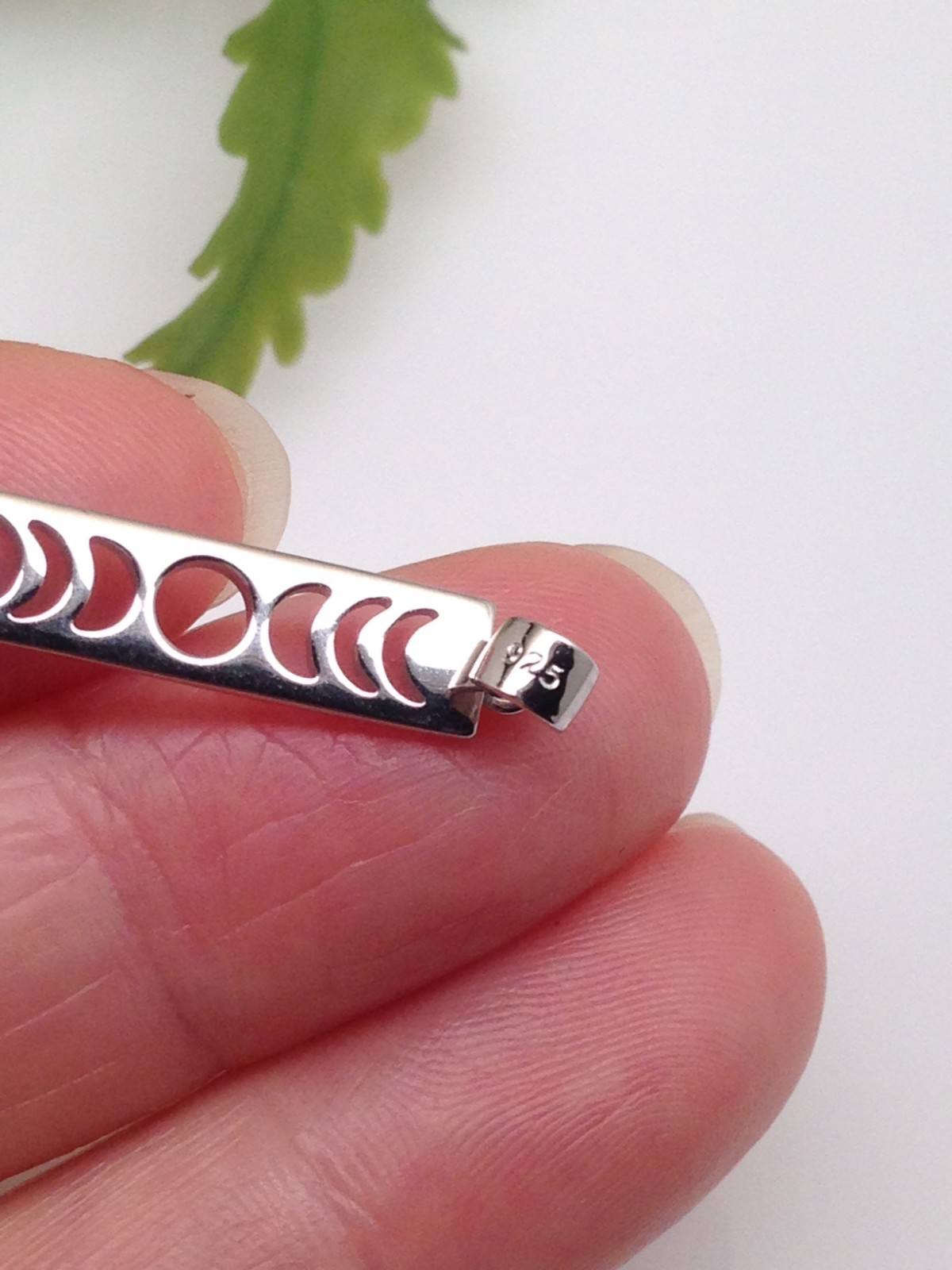 925 Sterling Silver Moon Phases Bar Pendant 20mm(0.79″)/26mm(1.02″)