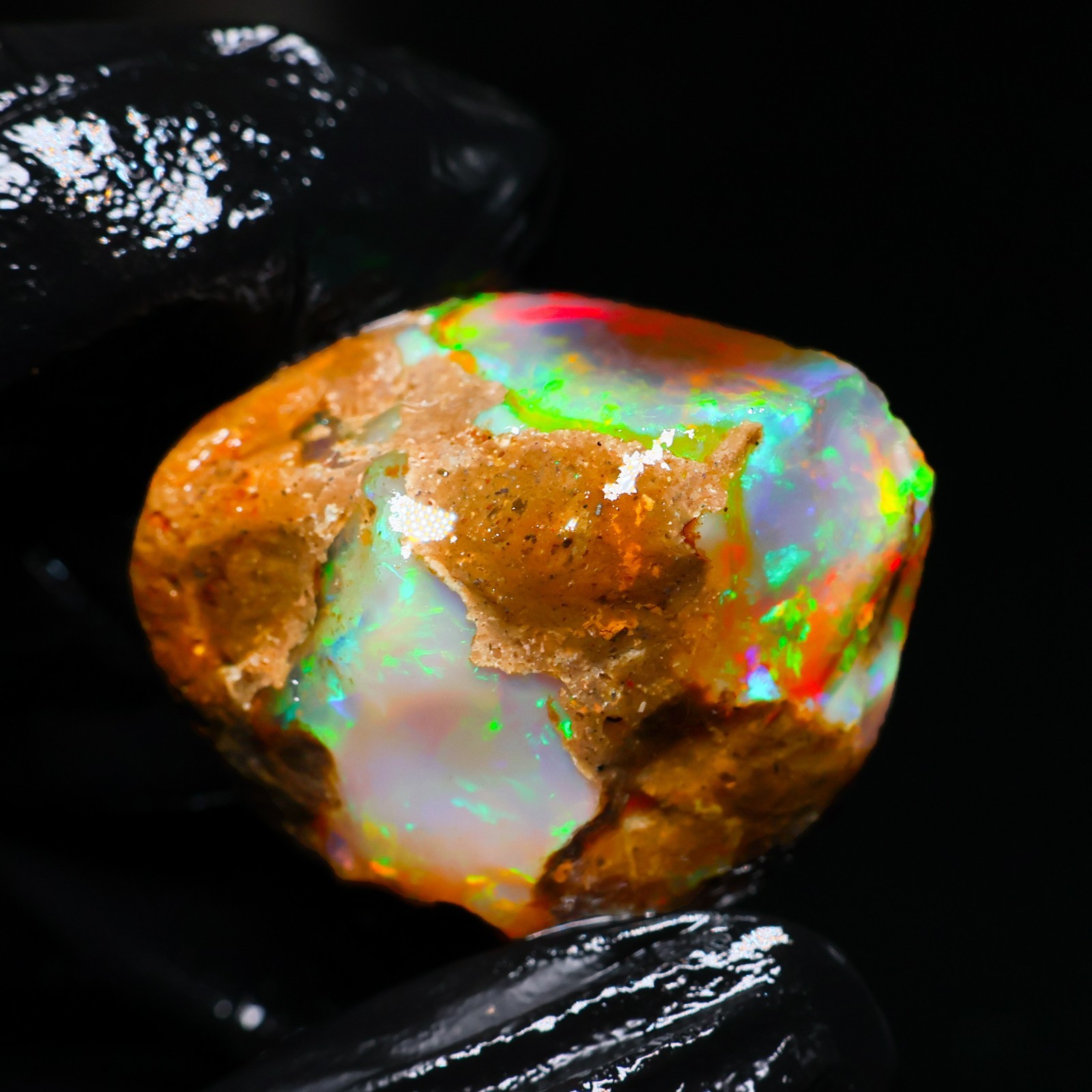 Natural Ethiopian Welo Opal Rough 56.30 Ct Gemstone – Bright Play of Color Fire