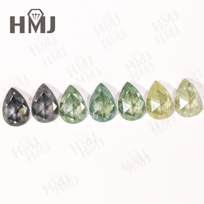 Salt and Pepper Moissnite Diamond Kite Pear Cut For Engagement Ring Wedding Gift