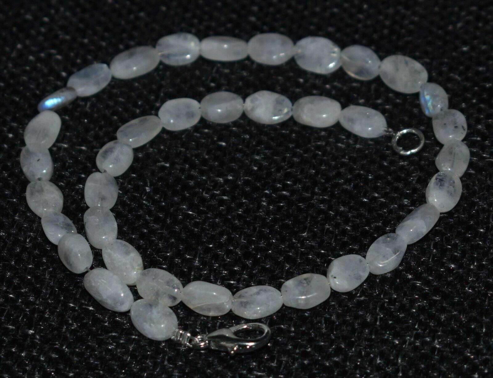 24″inch Necklace Natural Rainbow Moonstone Oval Smooth 6×9-7x10mm Beads