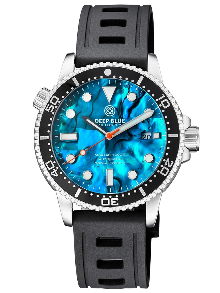 DEEP BLUE 44MM MASTER 1000 II AUTOMATIC DIVER BLACK CERAMIC BEZEL -BLUE ABALONE