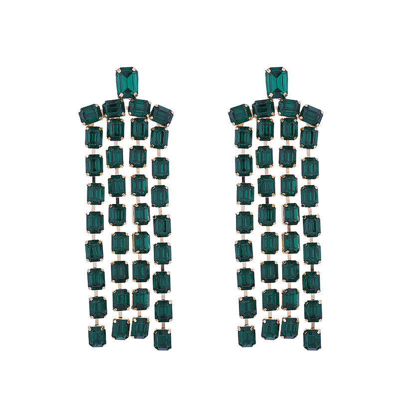 Earrings High-Grade Personality Exaggerated Trend Diamond Women Long Fringe