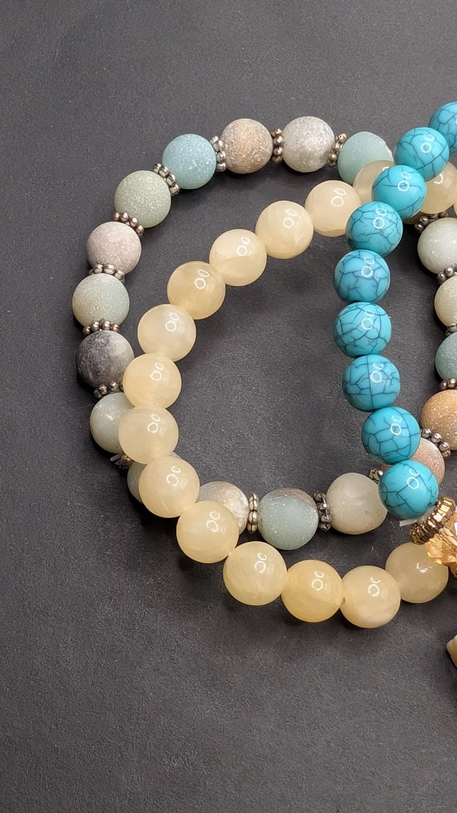 Women’s Elephant Charm Mixed Beaded Stretch Bracelet (16cm) 6″ S Wrist Set