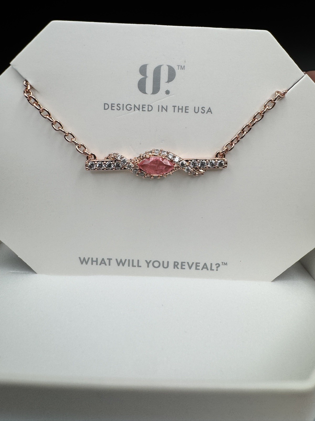 Bomb Party Necklace NK68049 RAIN DANCED COLLAR Rose Quartz/Rose Gold