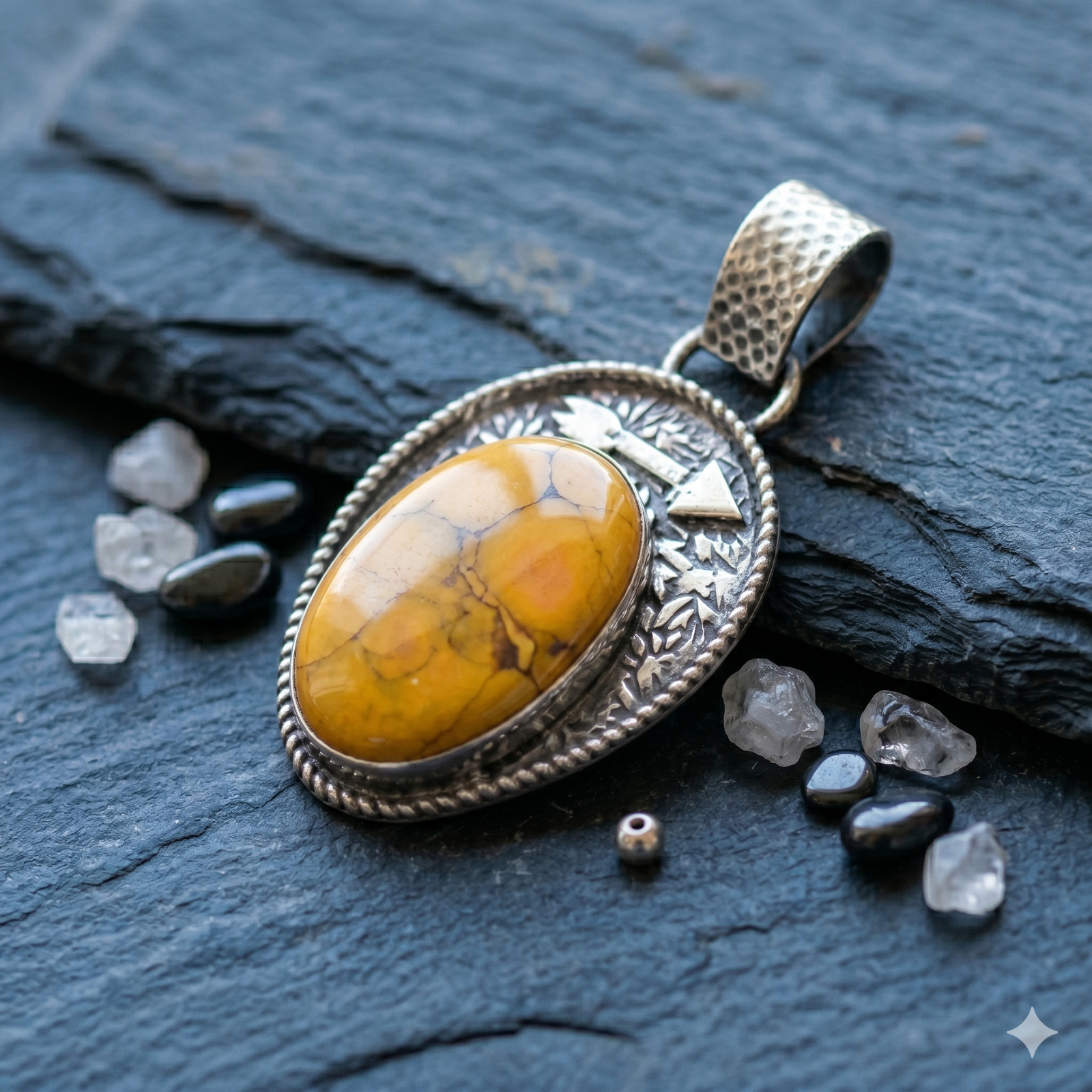 Genuine Ocean Jasper Channel Set Mother Birthday Pendant Jewelry Sterling Silver
