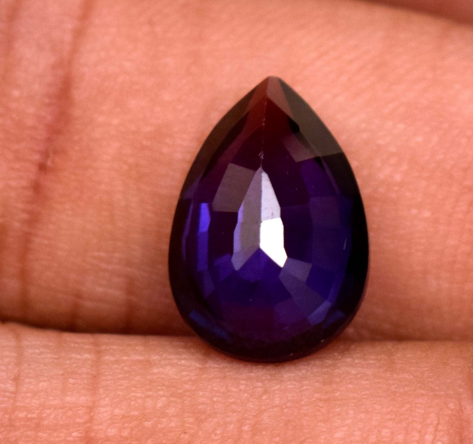 9.45 Ct Natural Purple Blue Sapphire Pear Cut Loose Gemstone Certified