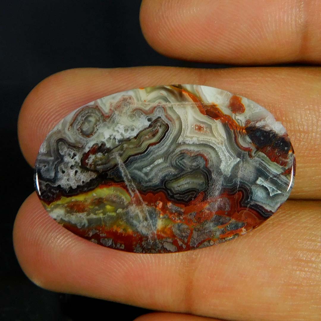 29.45Cts. Natural Unique Crazy Lace Agate Oval Cabochon Reiki Healing Gemstone