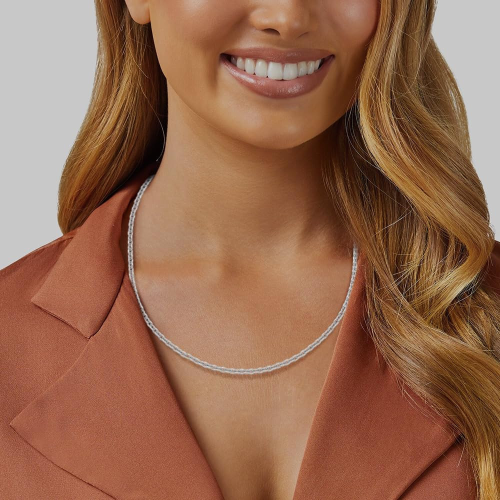 Platinum Polished Solid Cable Chain Necklace for Men, 16″ to 30