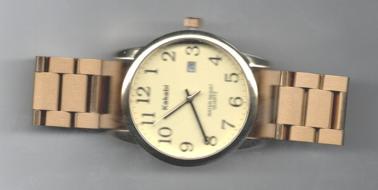 KAKABI Analog Quartz EASY READ Watch Gold case & Band with Day Window ~ All NEW