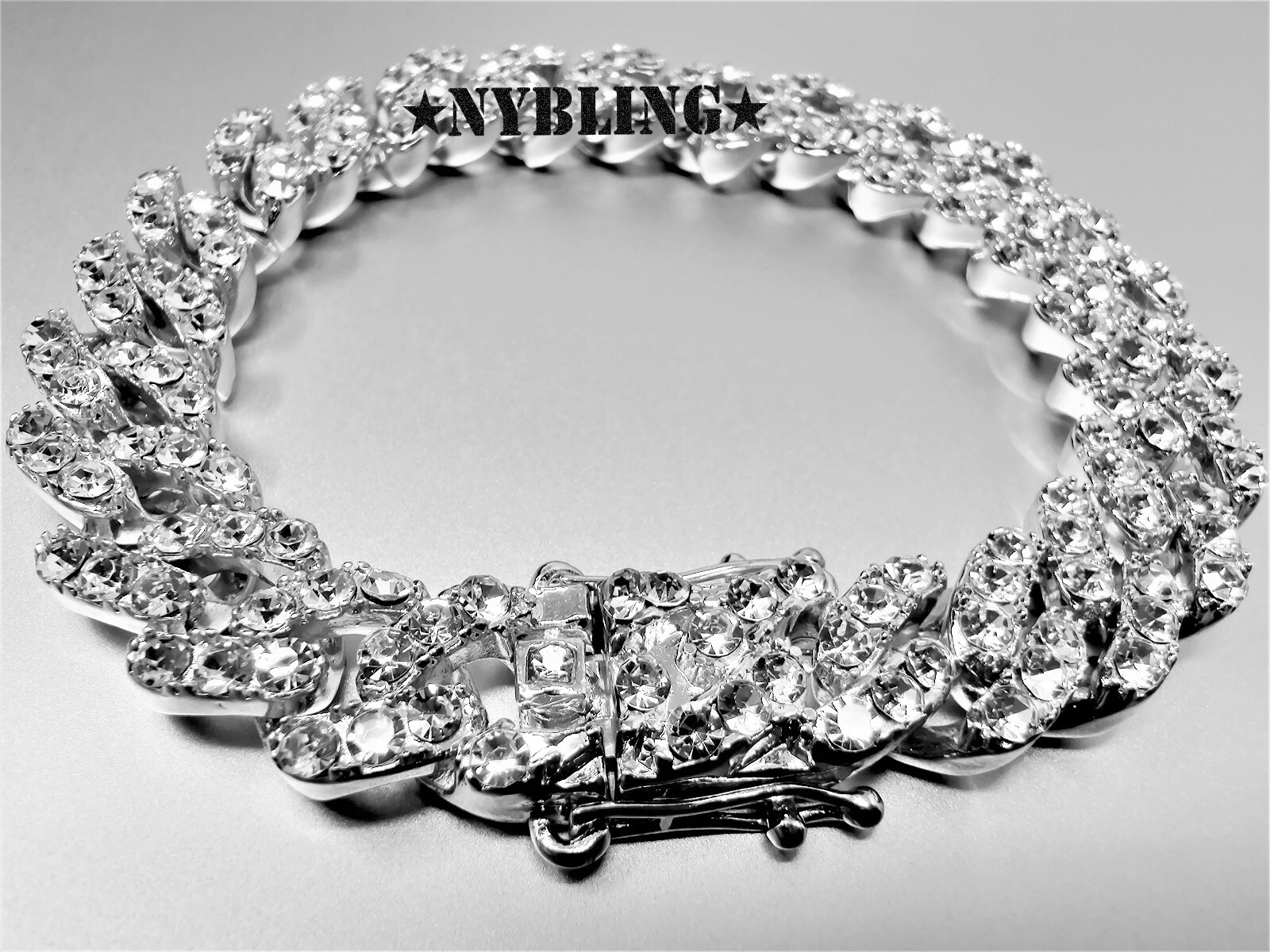Miami Cuban Link Designer CZ Bracelet Mens Hip Hop Plated Jewelry 7.5″ – 9.5″
