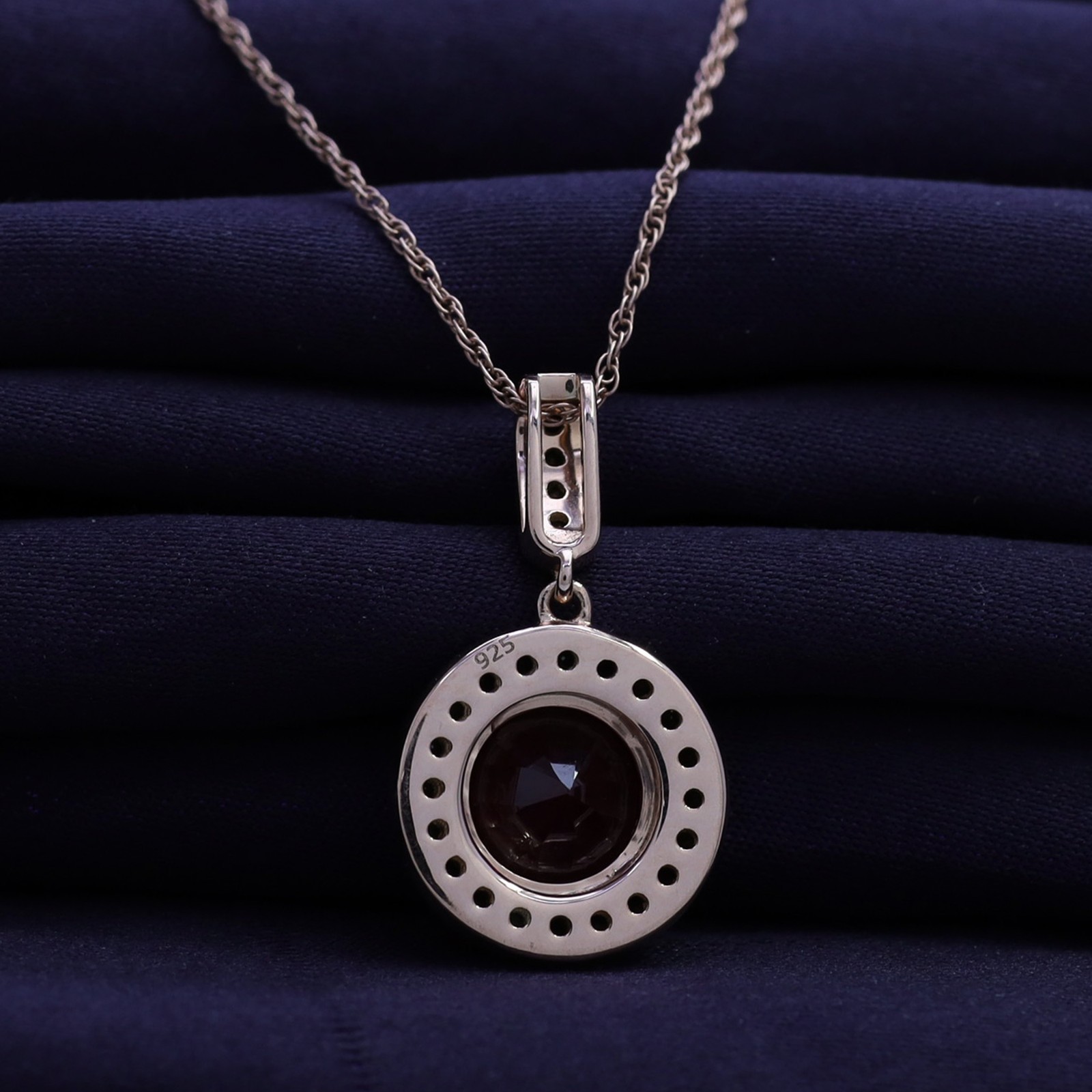 Simulated Pink Ruby & Black Spinel Dangle Pendant Necklace 14k Rose Gold Plated