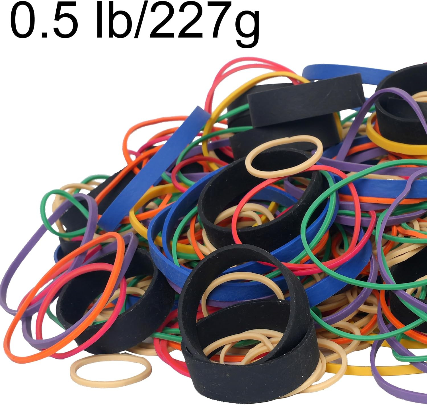 Rubber Bands Assorted Sizes Elastic Rubber Bands Office Supplies 0.5Lbs | Heavy