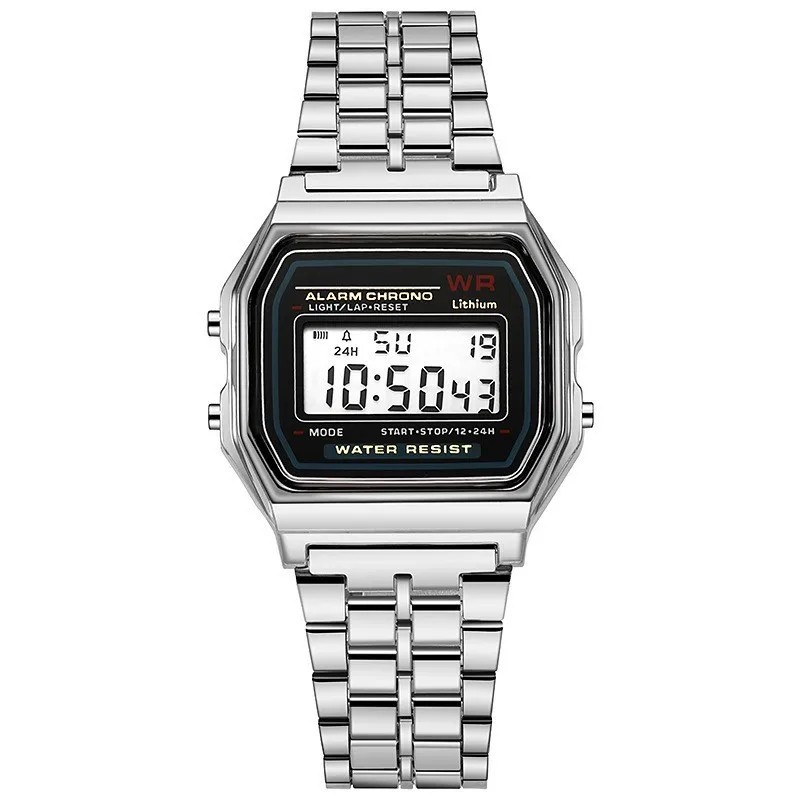 Vintage Retro Digital Watch GOLD For Men & Women w/ Alarm Stop Watch