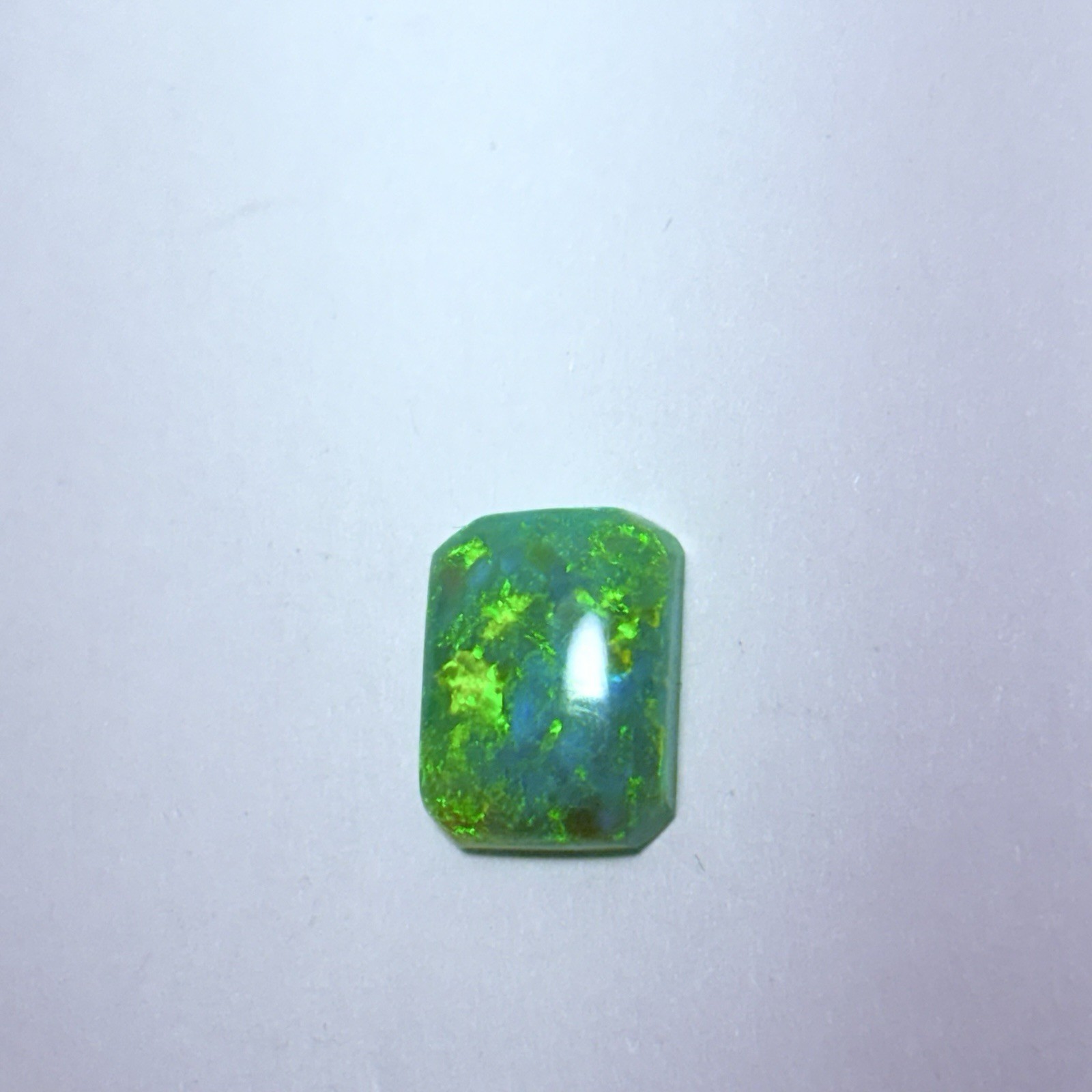 2.20ct Rectangular Cabochon Green-Blue Opal Loose 10.5 x 8 mm