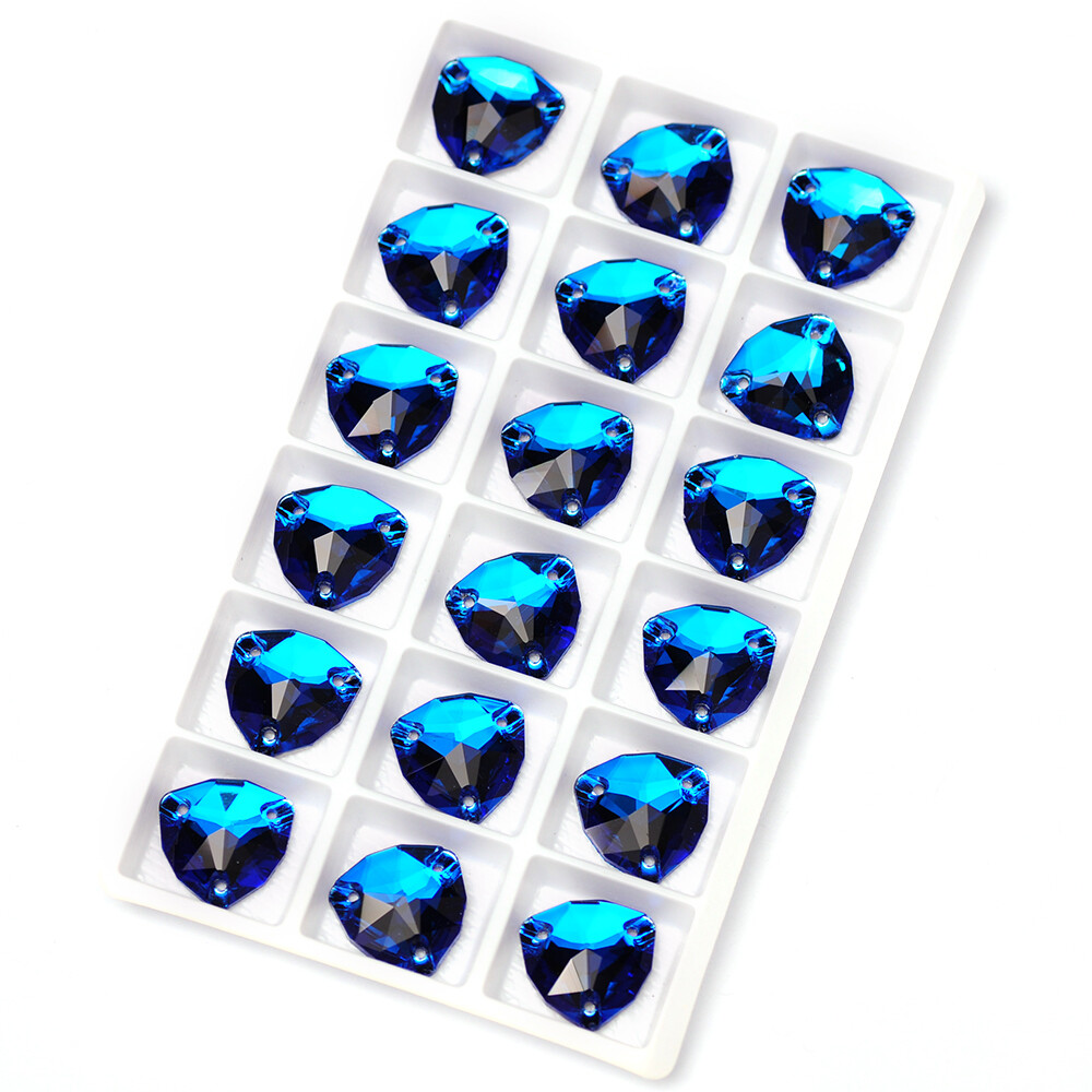 Multicolor Capri Blue Crystals Glass Sew On Rhinestones Flatback With Two Holes