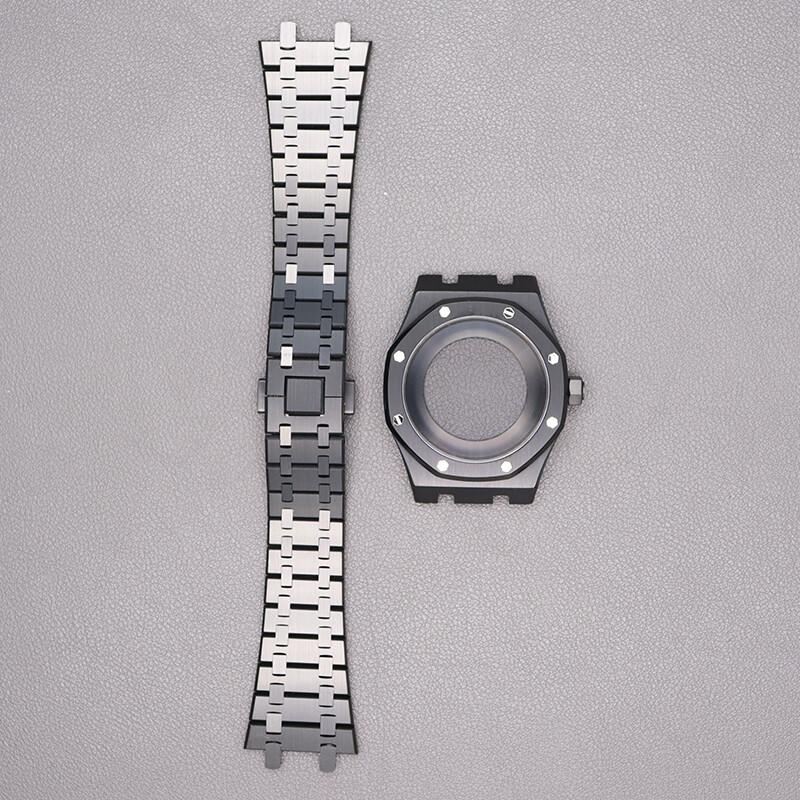 41mm Black watch Cases Watch band For Seiko nh35 nh36 Nh38 Movement 31.8mm Dial