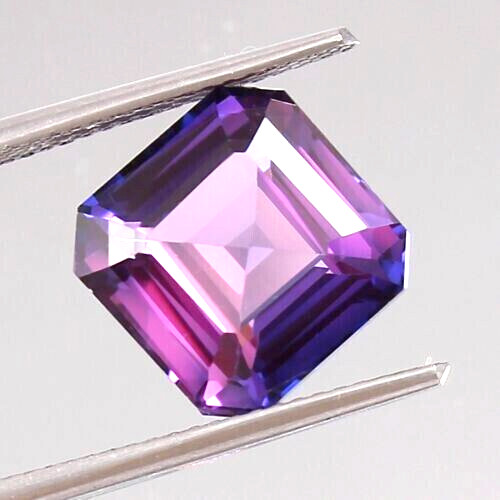 AAA Natural Ceylon Purple Sapphire Asscher Cut Loose Gemstone 11×11 MM – 8.45 CT