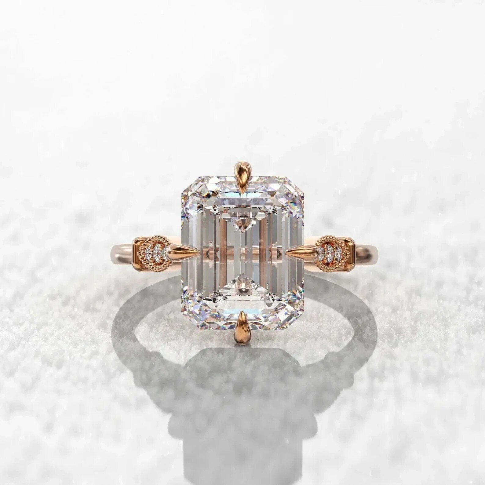 2.50Ct Lab Created Diamond Solitaire Engagement Ring 14K Rose Gold Finish