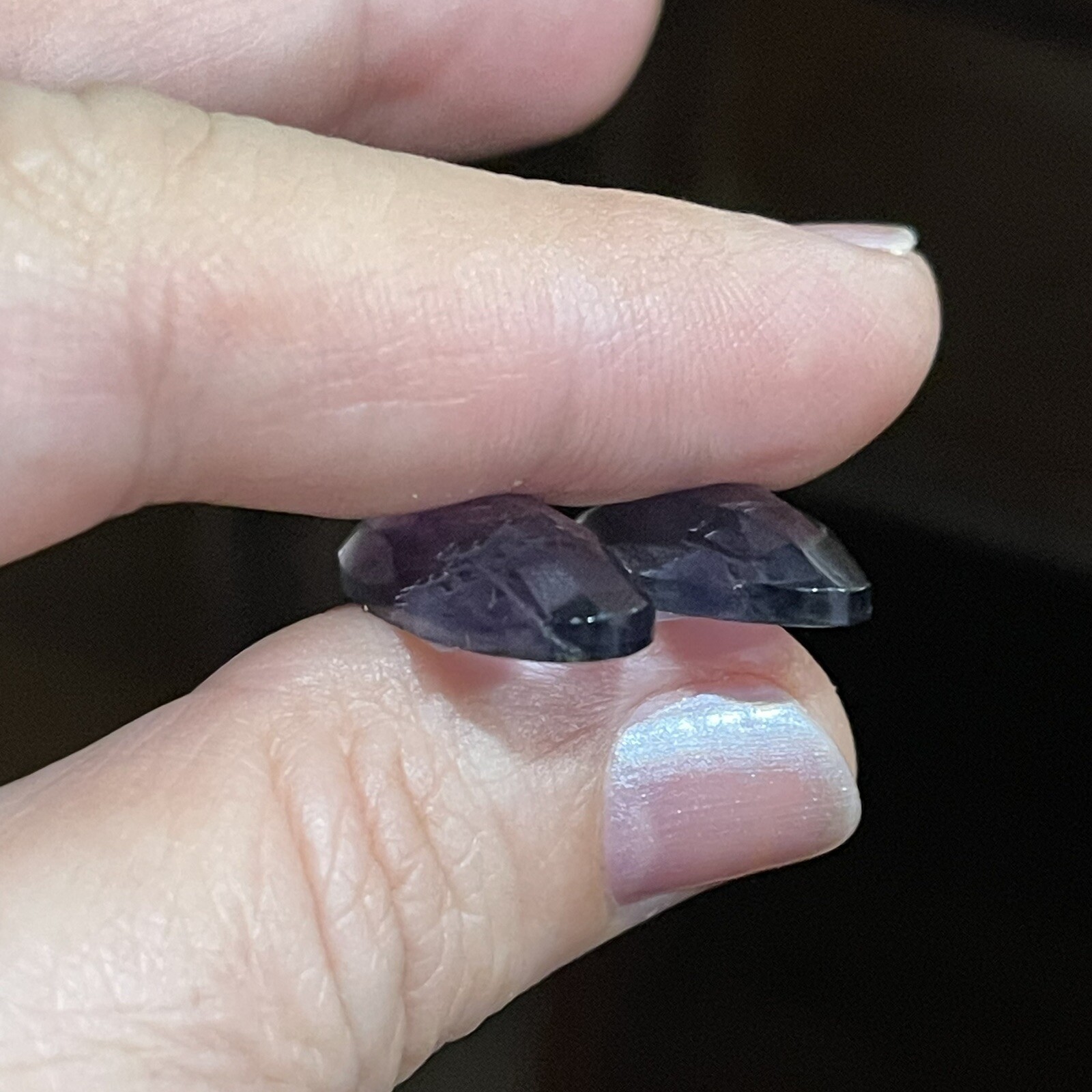 24.4ct 24.3×10.4×5.4mm Pair Teal Blue Purple Fluorite Rose Cut Oval Cabochons