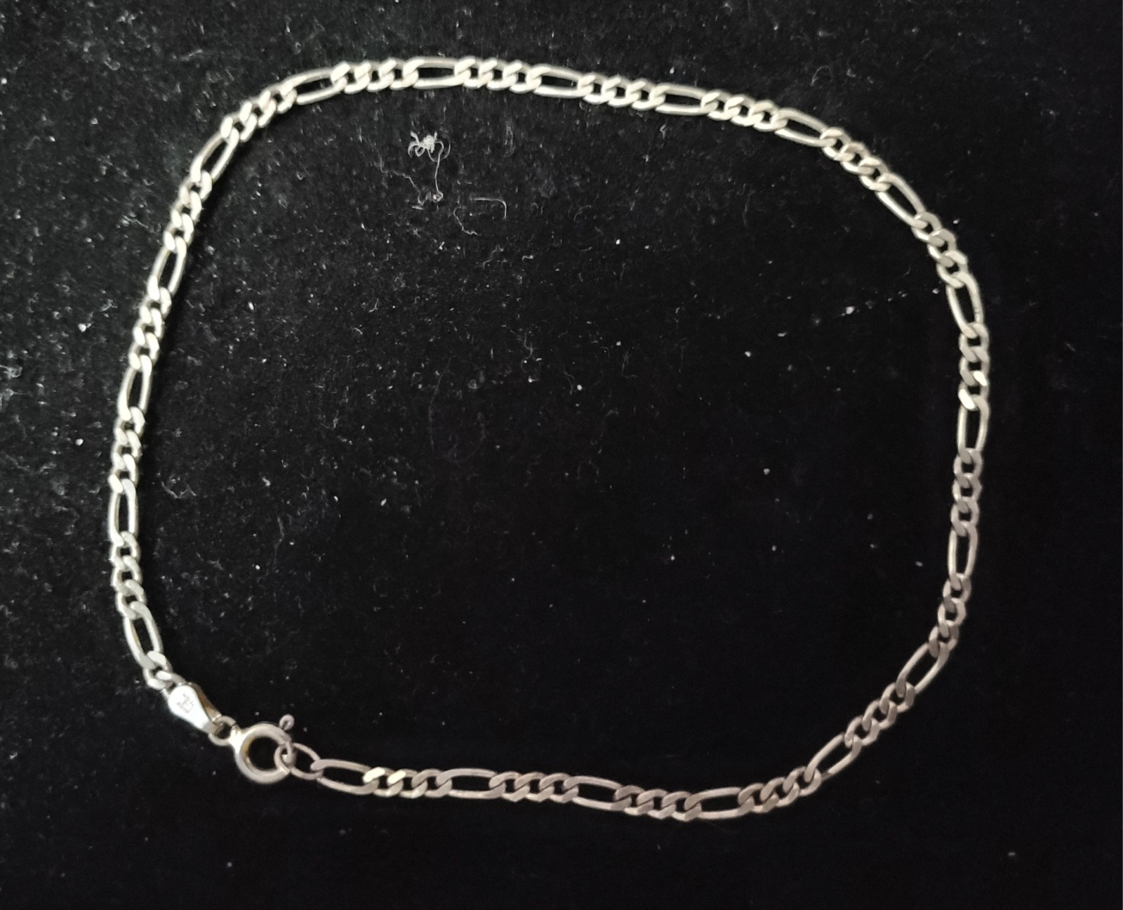 Brand New 10″ Diamond Cut Sterling Silver Figaro Chain Anklet Made In Italy