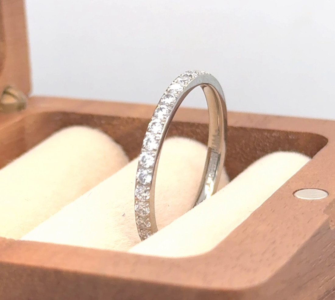 Laser Engrave Ring Silver Titanium Anniversary Ring Stackable Holiday Gifts Band