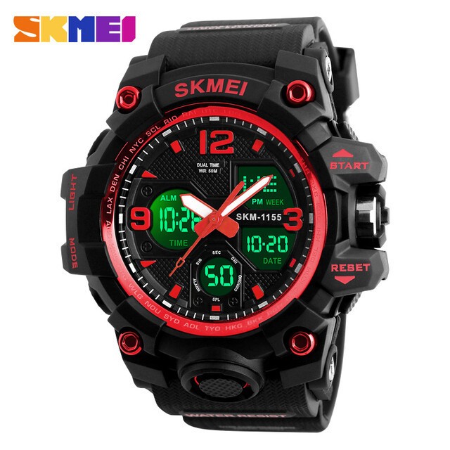SKMEI Men Sport Watches Military Dual Time Boys Watch Digital Quartz Wristwatch