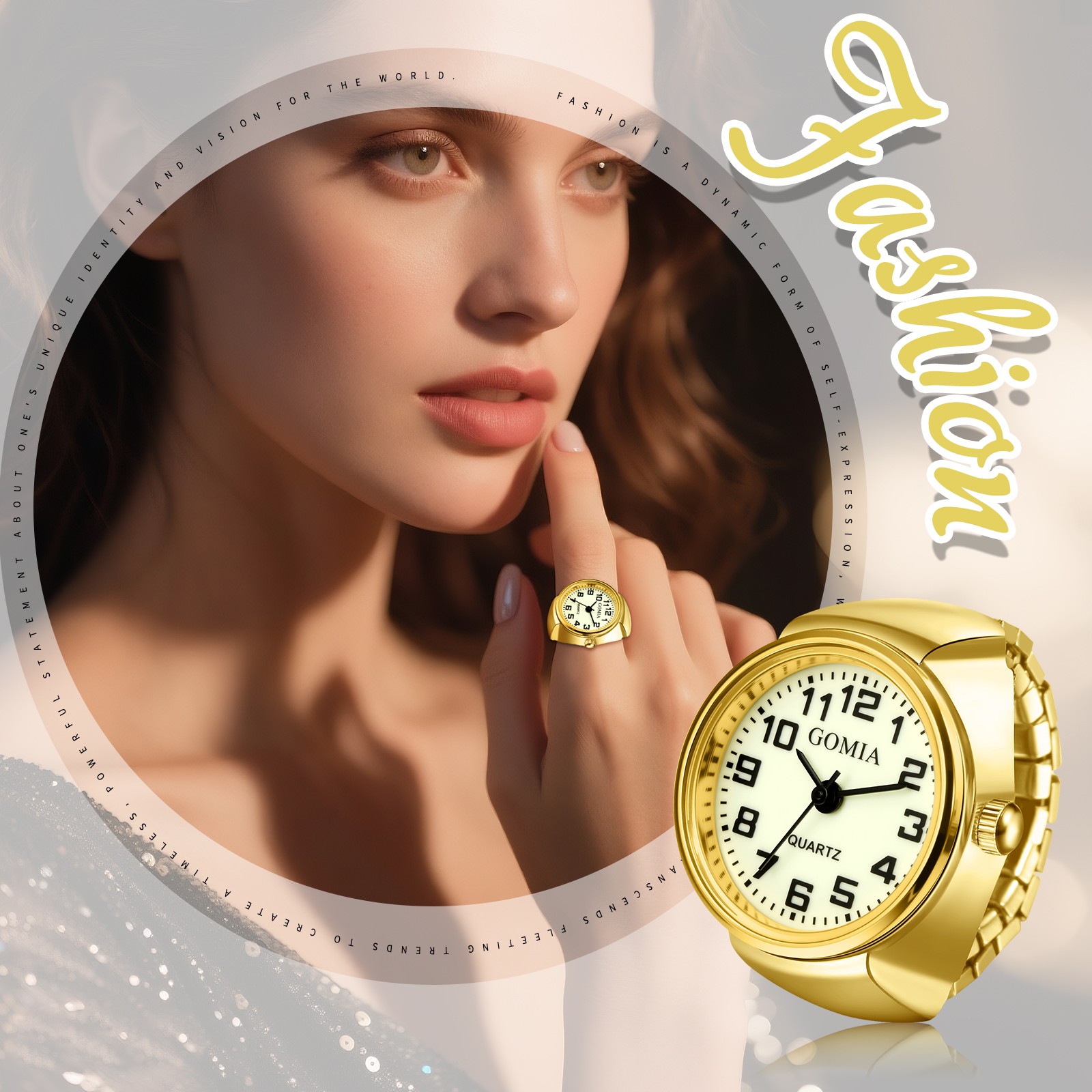 Luminous Elastic Finger Ring Quartz Watch Stretch Band Men Women Creative Gift