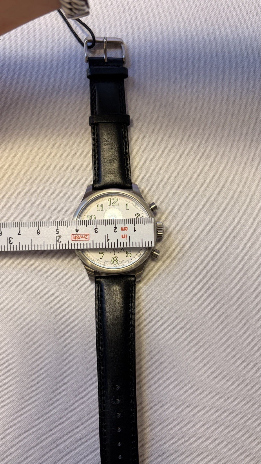 Ernst Benz Chronoscope Automatic Chronograph White Dial Black Leather Strap 43mm