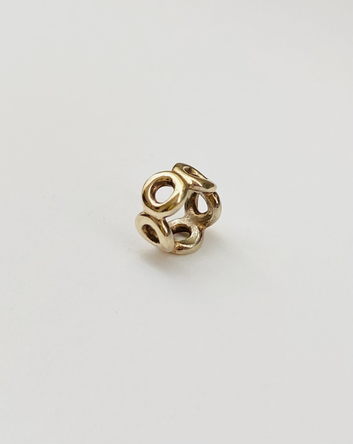 Pandora 14k Yellow Gold Openwork Circles Spacer Charm, #750222 Retired, 585 ALE